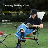 HooRu Portable Camping Moon Chair Lightweight Aluminum Folding Picnic Beach Chairs Outdoor Travelling Fishing Hiking Garden Seat