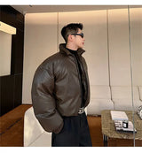 Y2K Short Down Jacket Retro Aviator Jacket short homme men clothing korean fashion luxury men winter jacket streetwear coats