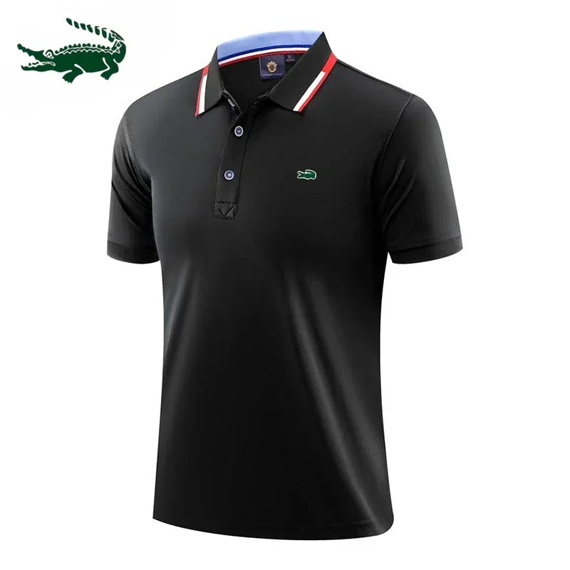 2024 high-quality men's ice silk breathable Polo shirt summer new high-end business leisure lapel short-sleeved T-shirt