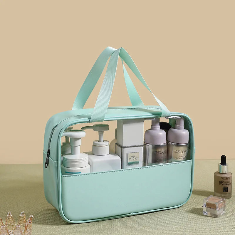 Portable Cosmetic Pouch Women Translucent Makeup Bag Large-Capacity Bath Wash Bags Multifunction Travel Waterproof Storage Case