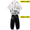 Two-piece Suit Plus Size S-6XL Loose Japanese Cardigan Women Men Cosplay Yukata Clothing Harajuku Samurai Kimono + Pants Sets