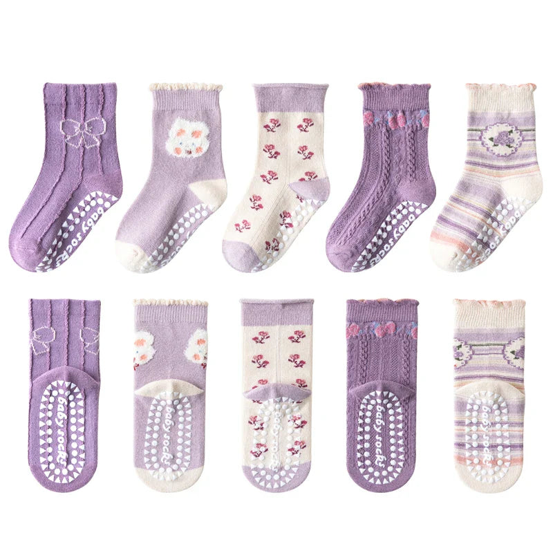 Children's Cotton Non-slip Socks Dispensing Floor Socks Middle Tube Socks Trampoline Socks 1-12 Years Old Children's Socks