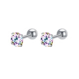 1 Pair CZ Ear Stud Mixed Colors Cartilage Earrings Set Stainless Steel Barbell Studs Earrings Helix Tragus Piercing 2-8mm