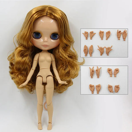 ICY DBS Blyth Doll 1/6 bjd toy joint body tan skin doll 30cm shiny face for DIY custom doll