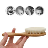 1pc Baby Care Pure Natural Wool Baby Wooden Brush Broken Soft Hair Cleaning Brush Massage Comb Baby Bath Tool