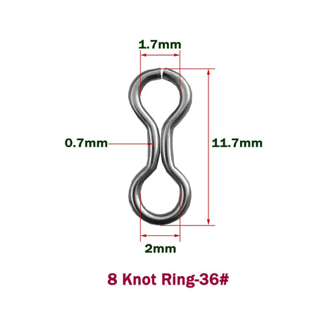 CF Lure Hard bait 30~46 Size DIY Stainless Steel 8 Knot Ring Customizable Jointed Ring Fishing