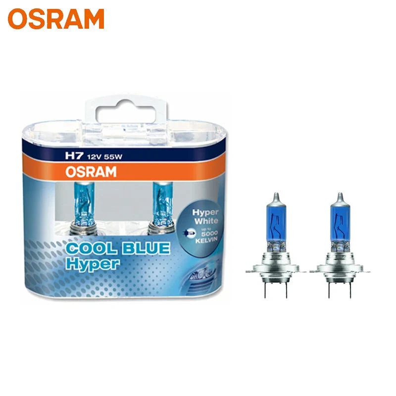 OSRAM  H7 H4 H1 H11 HB3 9005 HB4 9006 Halogen Headlight Car Light Hi/Lo Beam 5300K 12V 55W Cool Blue Hyper White Bulb(2 Pieces)