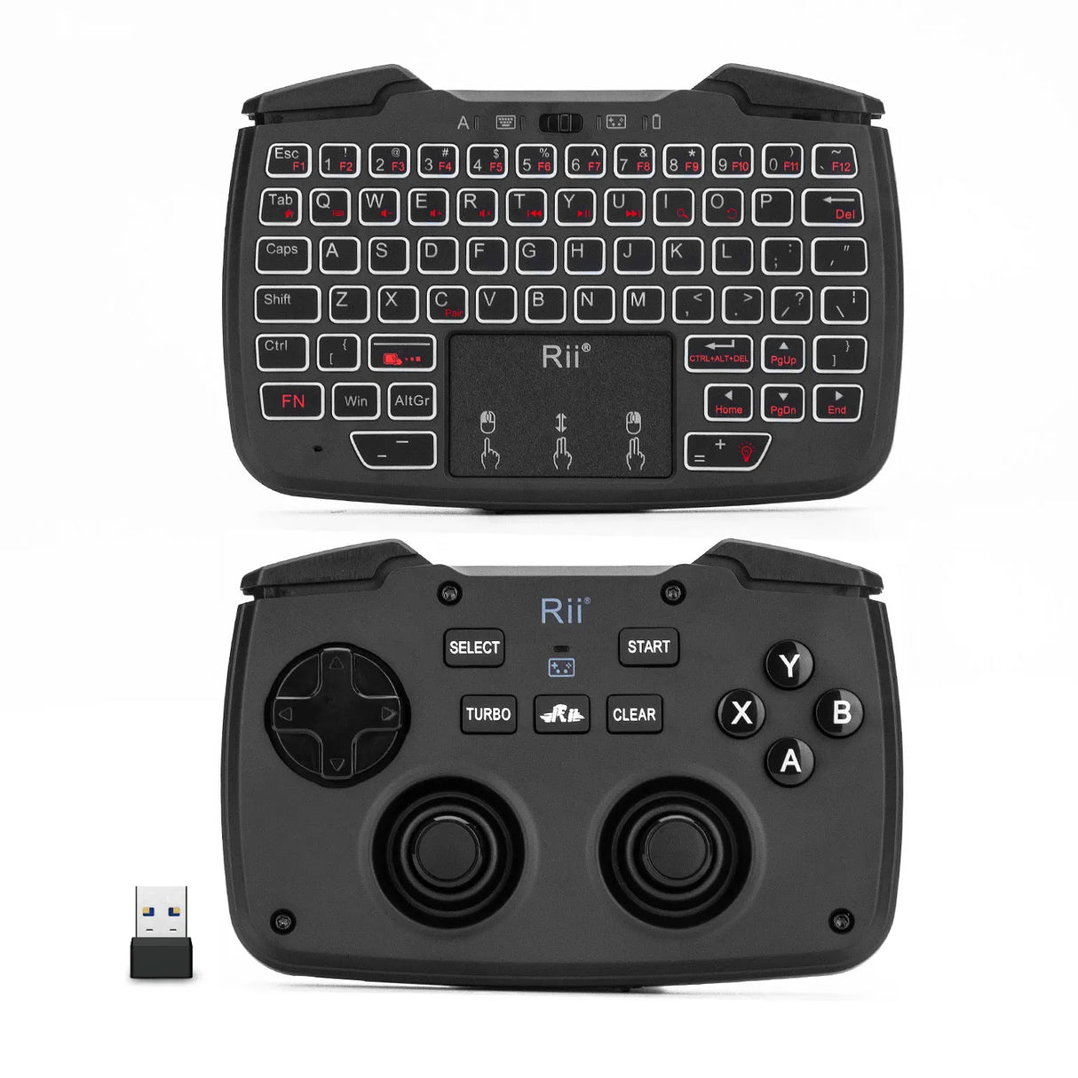 Rii RK707 2.4GHz Wireless Portable Game Controller Keyboard Mouse Combo Turbo Function for PC/Raspberry pi2/Android TV Google/TV