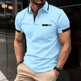 Summer New Men's Polo Shirt with High Quality Polo Collar Short Sleeve Casual Fake Pocket Business Fashion European Size Polo Sh