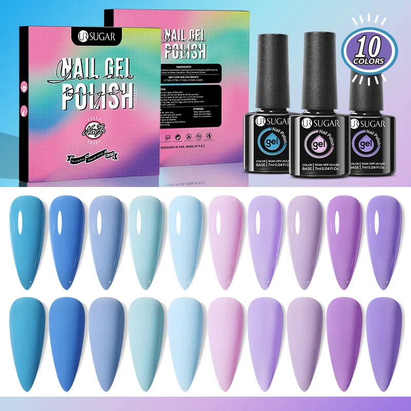 UR SUGAR Christmas Color Kit Autumn Winter Series 10Pcs Set Nail Art Design Soak Off UV LED Gel Semi Permanent Manicure