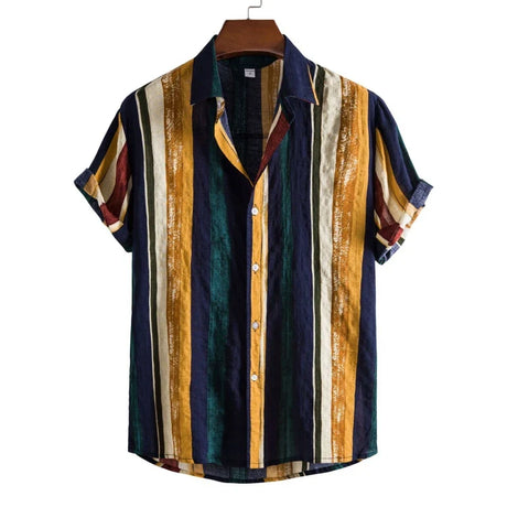 Luxury Original Men's Shirts for Men Free Shipping Men's Clothing Linen Shirt Man Fashion Tiki Blouses Social T-shirts Hawaiian