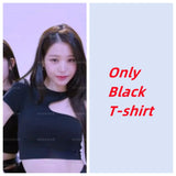 Kpop Girl Group Street Dance Slim T-shirts Crop Tops Leather Pants Stage Costume Women Festival Rave Wear Sexy Concert Outfits