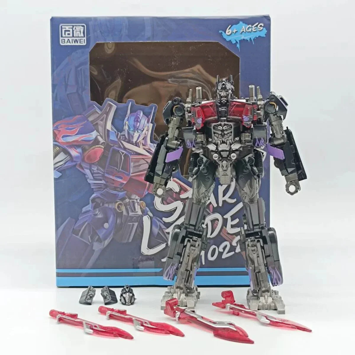 BAIWEI TW1022 Assault Column Alloy Skyfire Deformation Toy Automobile Robot Model Height 18CM