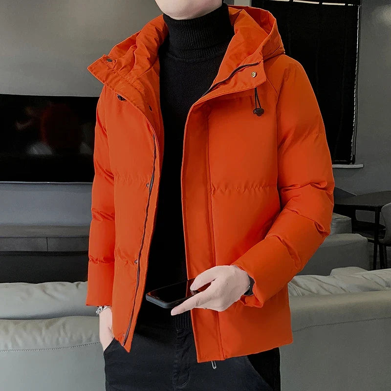 Fashion Brand Parkas Male Thick Winter Overcoat Men's Casual Jacket Hat Warm Long Windbreaker Classic Windproof Business Hombre