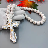 GS111 Cross Holy Image Resin Paintings Fine Beads Decoration Religious Redemption Belief 3D Stereo Car Pendants NecklaceOrnament