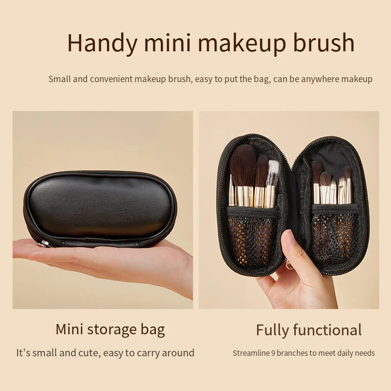 Mini Cosmetic Brush Short Handle Powder Brush Blusher Brush Eye Shadow Brush Animal Hair Facial Makeup Tool  кисти для макияжа