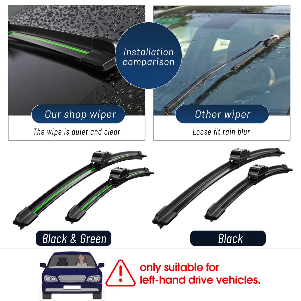 2pcs Front Windshield Wiper Blades For Jeep Wrangler TJ JK JL 1996-2023 2007 2008 2015 2020 2021 Windscreen Window Accessories