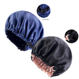 2PCS/LOT Satin Bonnet Double-Deck Flat Buckle Adjustable Nightcap Simple Women Solid Color Bathing Cap Lady Casual Hair Care Hat