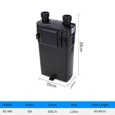 External Filter of Fish Tank Wall Mounted Filter Barrel Silent Straw Tank Oxygen Flushing Filter Equipment Aquarium Accessories