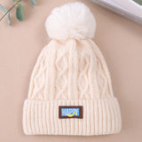 Winter Fur Pom Knitted Beanies Hat Female Plush Thicken Fleece-lined Warm Hats for Women Girl's Outdoor Woolen Thermal Gorro Cap