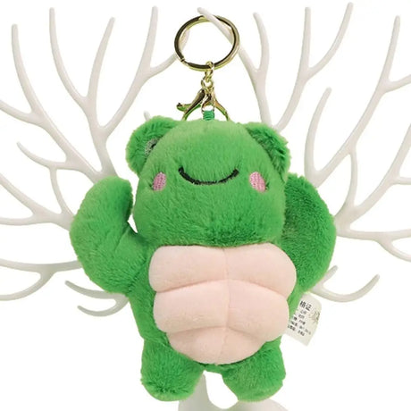 Funny Power Muscular Animal Plush Doll Hercules Cartoon Frog Bear Dog Duck Keychain Backpack Pendant Accessories New Creative