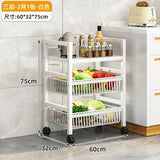 Home Kitchen Trolley Multifunction Oven Microwave Cart Moving Floor Fruit Vegetable Storage Cart Kitchen Island Trolley Cart Z