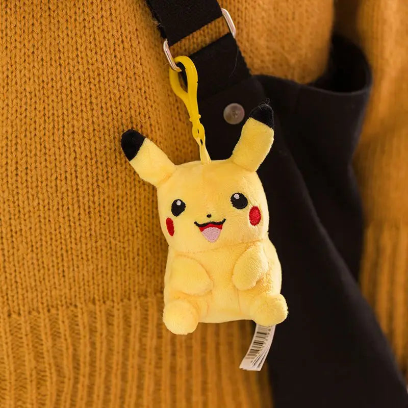 Pokemon Plush Keychain Action Figure Pikachu Key Chain Psyduck Bulbasaur Keyring Backpack Plushies Pendant Bag Accessories Gift