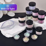 10g/Bottle UV Light Sensitive Changing Color Nail Art Glitter Powder Laser Nail Sequins DIY Jewelry Making Accessories