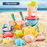 QWZ New Baby Beach Toy Sandbox Set Model Kids Play Sand Tool Mesh Shovel Game Summer Outdoor Beach Bag Toys For Children Gifts