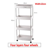 Kitchen Small Gap Storage Rack Four-story Kitchen Narrow Cabinet Living Room Floor Partition Frame Home Bathroom Cabinet