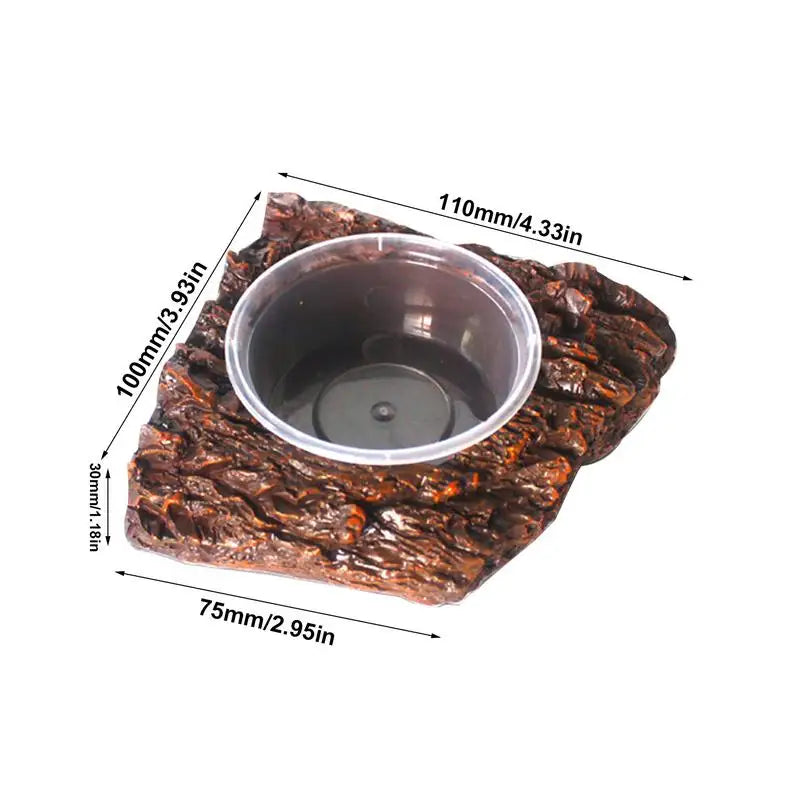 Snake Water Bowl Resin Reptile Food Dish Bearded Dragon Bowl Bearded Dragon Bowl Rock Terrarium Bowls Food Water Storage Basin