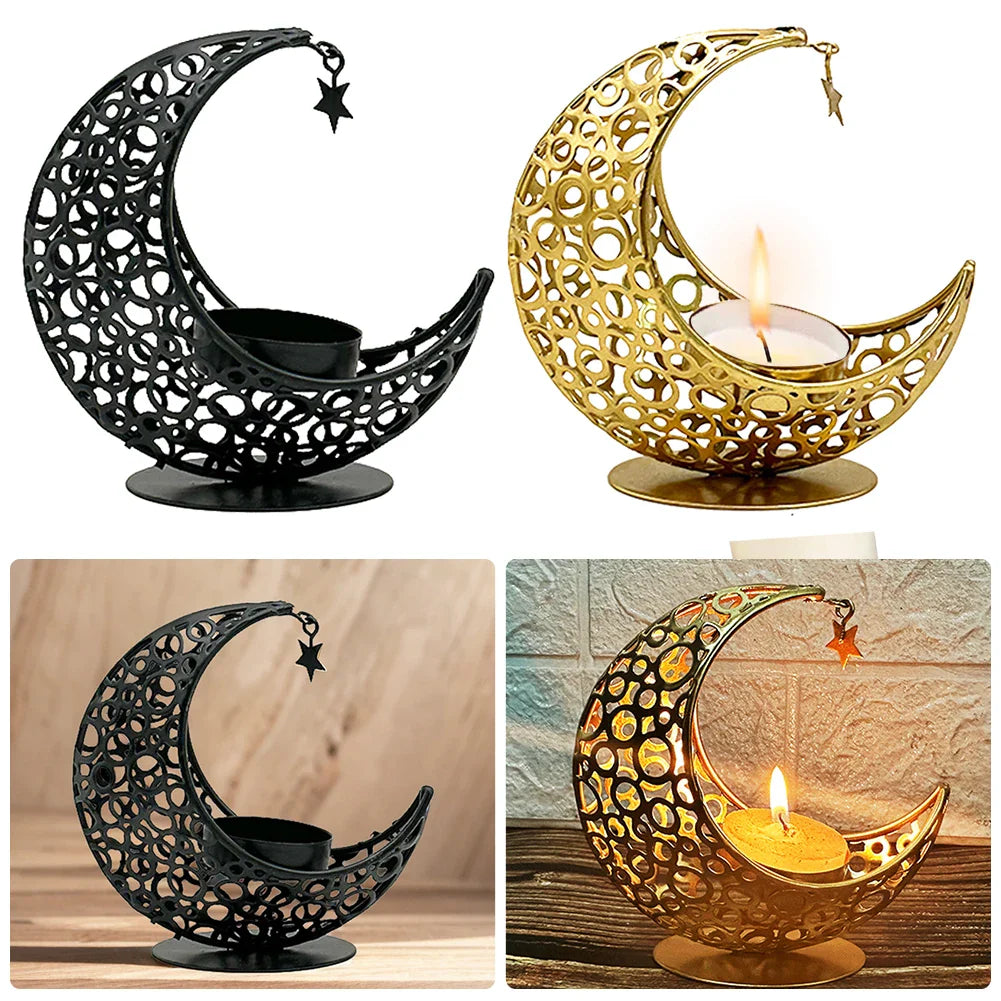 Eid Mubarak Candle Holder Ramadan Tea Light Holder Home Islamic Muslim Party Decor Ramadan Candle Stand Eid Mubarak Table Decor