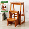 MOMO Solid Wood Folding Step Stool Home Three-step Climbing Stool Dual-purpose Ladder Chair Indoor Multi-functional Pedal Stairs