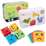 Face Changing Building Blocks Iron box Set Face Change Block Party Board Game Portable Travel Montessori Toy Gift for Boys Girls