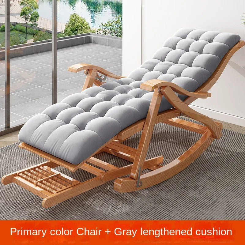 Living room Folding Rocking chair balcony Relaxing lounge chairs for adults Design reclining chair Made bamboo Leisure Armchair