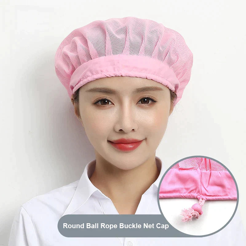 Black Adjustable Food Service Net Hat Kitchen Work Hats Canteen Restaurant Cook Caps Bakery Baking Workshop Breathable Work Cap