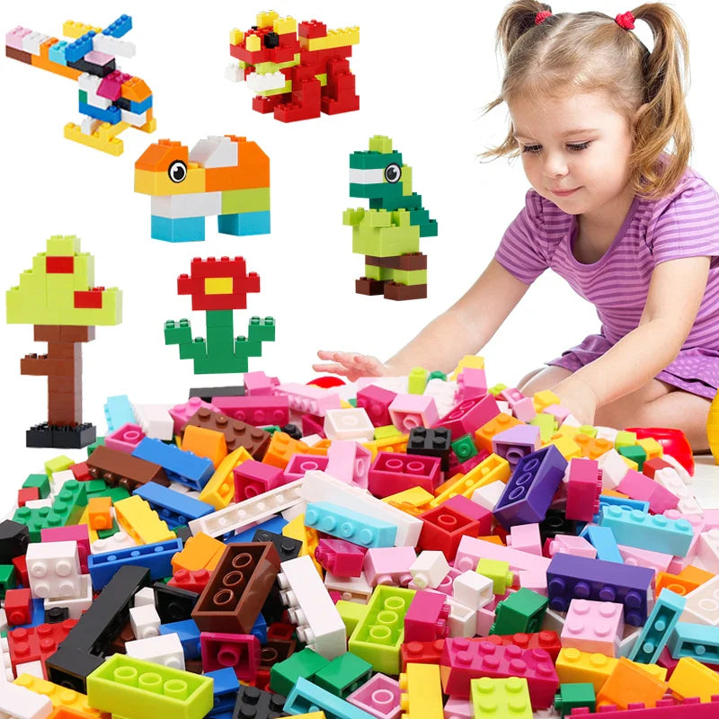 1000 Pieces DIY Creative Building Blocks Bulk Sets City Classic Bricks Assembly Brinquedos Educational Toys for Children