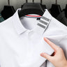 100% Cotton Luxury Brand New Men's Polo Shirt 2023 Autumn/Winter Polo Collar Stripe Print Long Sleeve Men's T-shirt Casual Golf