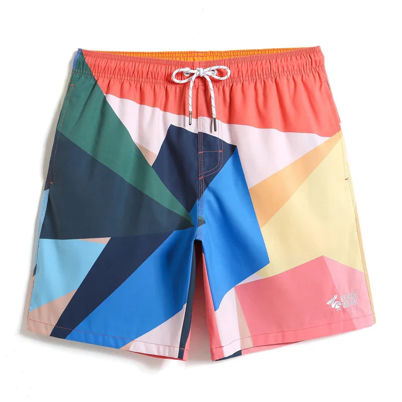 2023 Beach Vacation Beach Shorts Men's Quick Dry Beach Shorts Flower Shorts Large Size Loose Hot Spring Swimming Trunks