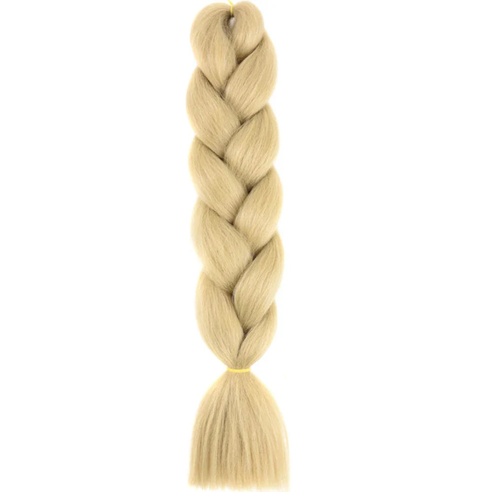 AZQUEEN 24 Inch Jumbo Box Braids Extensions Synthetic Braiding Hair DIY Hair Braids For Children Pink Purple Yellow Gray