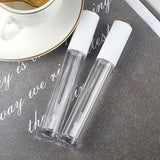 Clear Wand Lip Gloss Tube White cap 4ml DIY Cosmetic Blusher Container Makeup Lipstick Lip Balm Tools Concealer Accessories