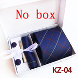 Ties For Men Luxury Tie Set Gift Box Jacquard Necktie Pocket Square Clip Cufflinks Handkerchief Corbata