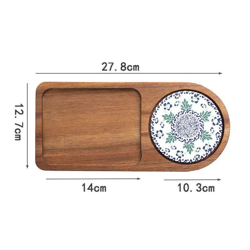 Coffee Tray Wood Plate Breakfast Tray For Serving Food Hospitality Coffeeware Teaware Decor Table Decoration Parts Accessories