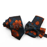 Classic Men's Tie Three-piece Set Polyester Fashion Formal Suit Tie Bowtie Handchief Three-piece Set Wedding Party Accessories