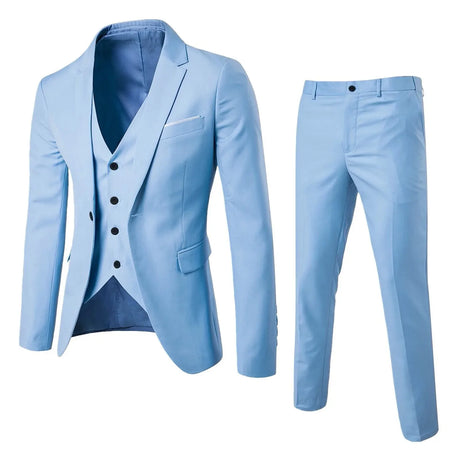 Men’S Suit Slim 3 Piece Suit Business Wedding Party Vest & Pants Coat Casual Solid Blazers Coat Jacket Luxury