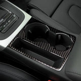 For Audi A4 B8 2009-2016 Carbon Fiber Cup Holder Panel Cover Decorative Sticker Modification Of Car Interior Accessories