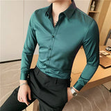 10 Color Summer New Mens Short-sleeved Shirt Cotton Casual Business Shirt Mens Slim Solid Color Formal Shirt Men Clothing 7XL