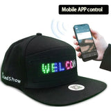 Unisex Baseball Cap USB Rechargeable Bluetooth APP Programmable LED Scrolling Message Display Board Hip Hop Street Snapback Hat