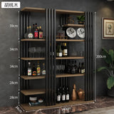 European Iron Bar Wine Cabinets Retro Display Cabinet Industrial Wind Bar Furniture Home Wine Rack Living Room Storage Display