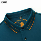 KUBRO Men's High Quality Embroidery Brand Plaid Long Sleeve Polo Shirt New 2023 Winter Korean Version Slim Fit Fashion Polo Top